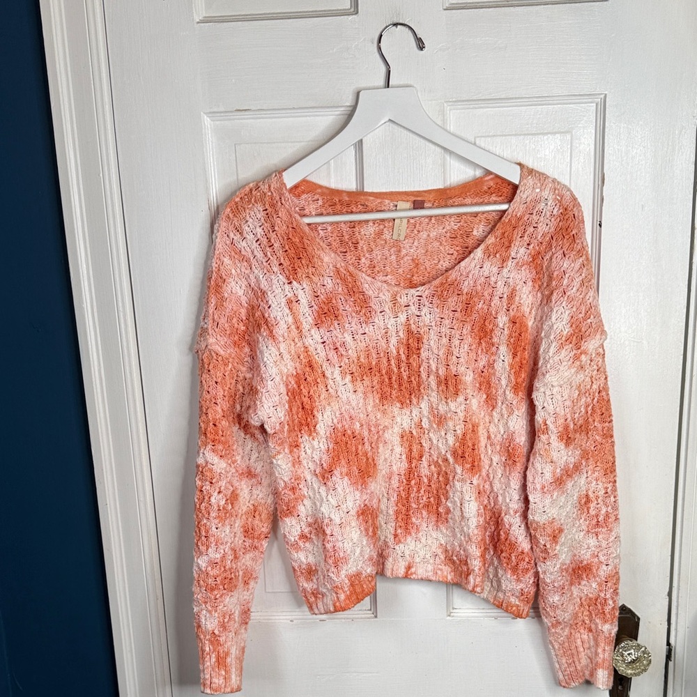 Anthropologie Pilcro Christian V-Neck Sweater Chunky Pullover Knit W1990 Sz S - Picture 5 of 12